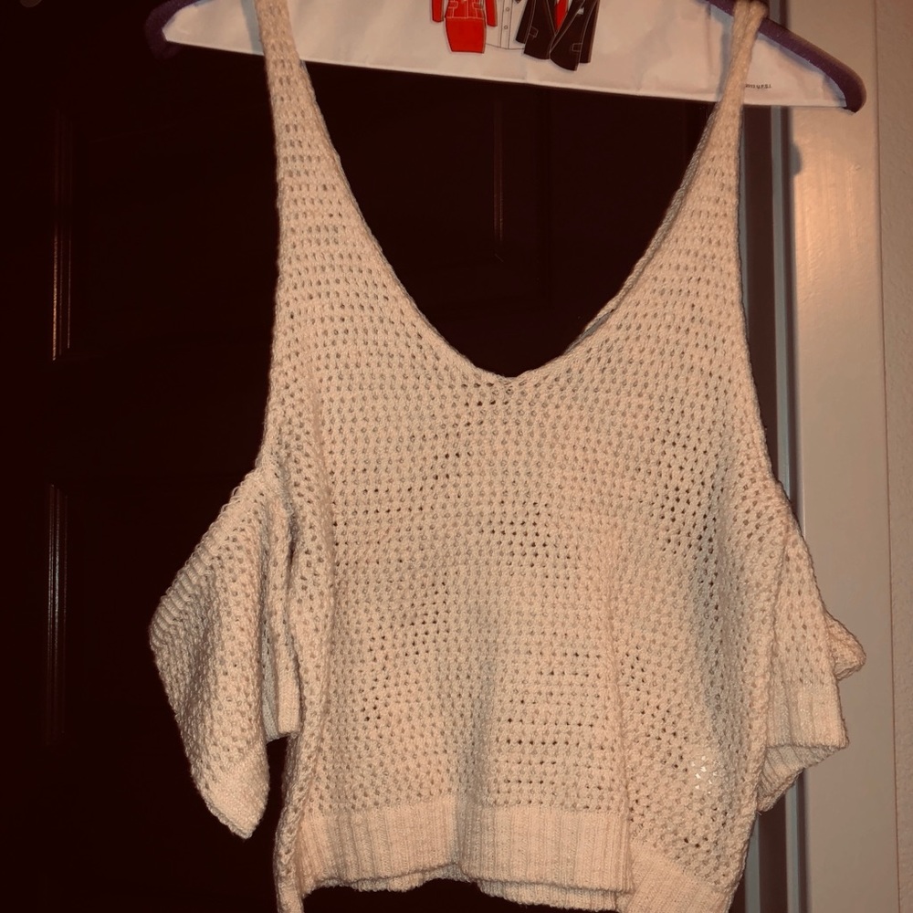 Charolette Russe cold shoulder crochet top